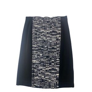 Ellen Tracy Skirt  Women Black White Static‎ Print Pencil  Medium NWT EPMS77655